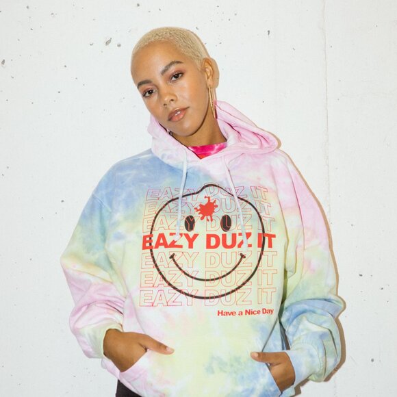 Eazy-Duz-It Smiley Face | Tie Dye Hoodie - Picture 5 of 9